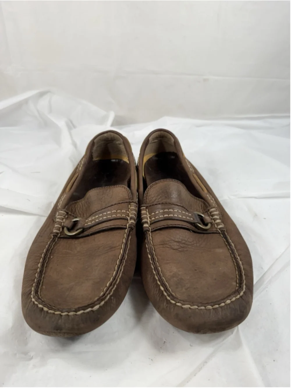 Frye Mens Size 10 West Ring Driver Leather Slip On Driving Moccasin Shoes